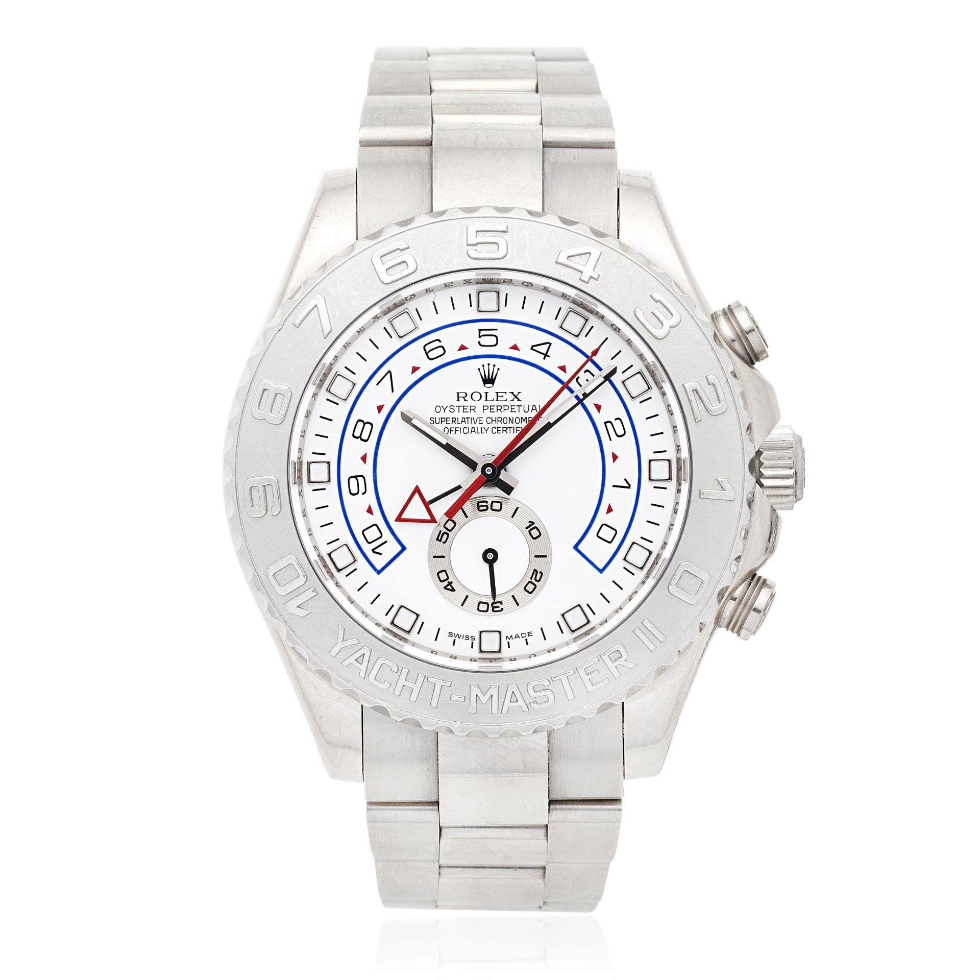 Rolex. An 18K white gold automatic flyback regatta chronograph bracelet watch Yacht-Master II, ...