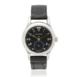 Jaeger-LeCoultre. A chrome plated and stainless steel manual wind military issue wristwatch 'Di...