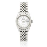 Rolex. A lady's stainless steel automatic calendar bracelet watch Datejust, Ref: 179160, Purcha...