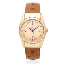 Rolex. An 18K rose gold automatic bubble back wristwatch with hooded lugs Oyster Perpetual, Ref...