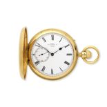 Dent, 33 Cockspur Street, London. An 18K gold keyless wind full hunter pocket watch London Hallm...