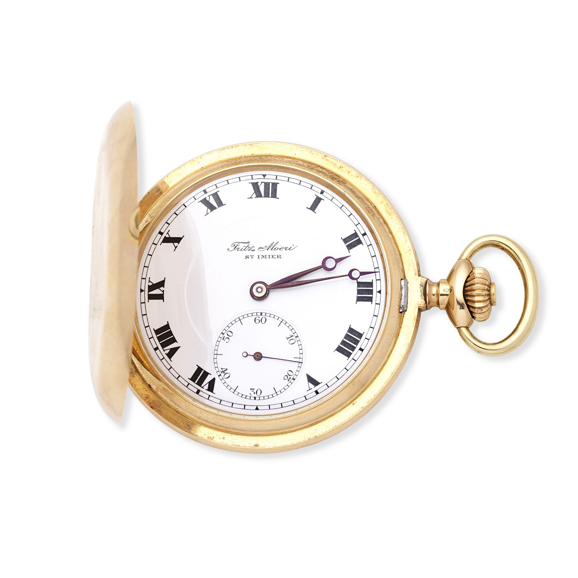 Moeris. A 14K gold keyless wind full hunter pocket watch Circa 1906