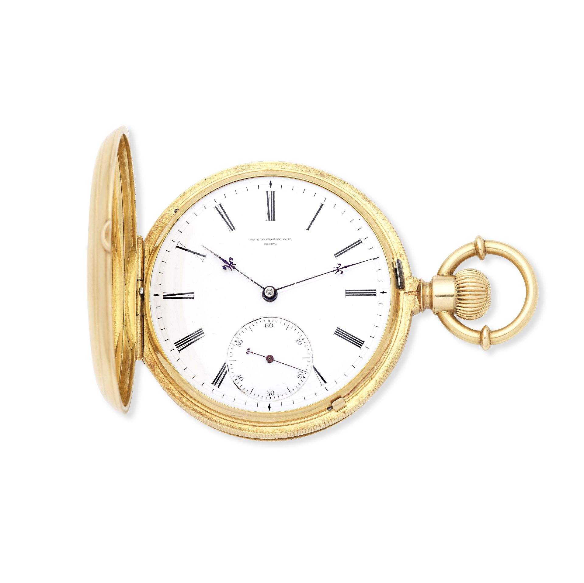 Veuve C. Vacheron & Co, Geneva. A gold keyless wind full hunter pocket watch Circa 1870