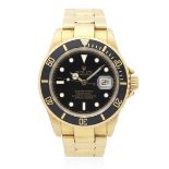 Rolex. An 18K gold automatic calendar bracelet watch Submariner, Ref: 16618, Circa 1991