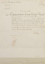 FRENCH REVOLUTION - LOUIS XVI Document signed and subscribed by the King ('Bon Louis'), Paris, 2...