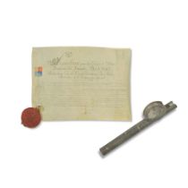 NAPOLEON BONAPARTE & LOUIS XVIII Collection of five documents relating to the military career of...