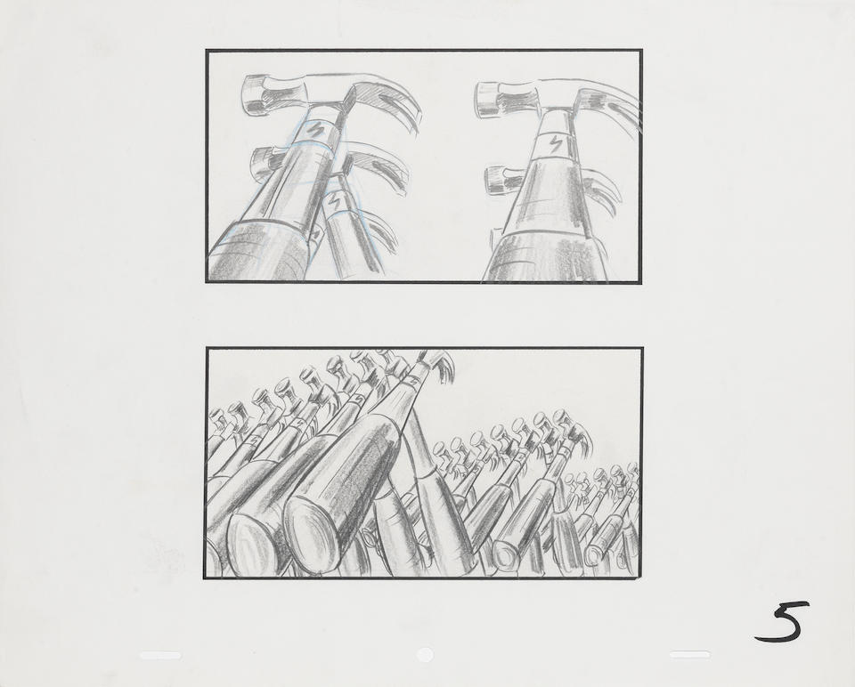 Pink Floyd A collection of storyboards for the film 'Pink Floyd The Wall,' Hammers Marching In W... - Image 8 of 8
