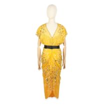 Zandra Rhodes (b. 1940) Yellow Silk Chiffon Cocoon Dress, circa 1985