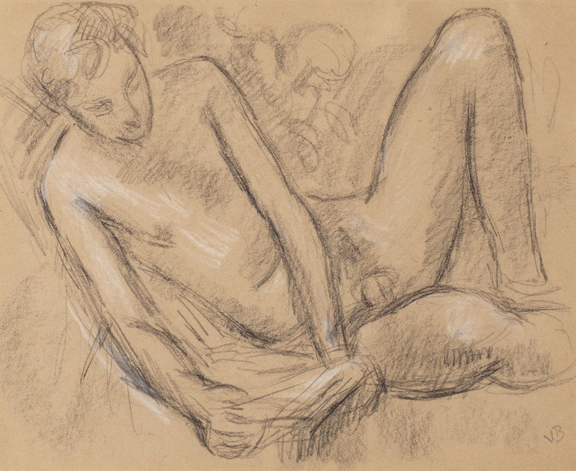 Vanessa Bell (British, 1879-1961) Paul Roche Reading 24.2 x 29.8 cm. (9 1/2 x 11 3/4 in.) Execut...