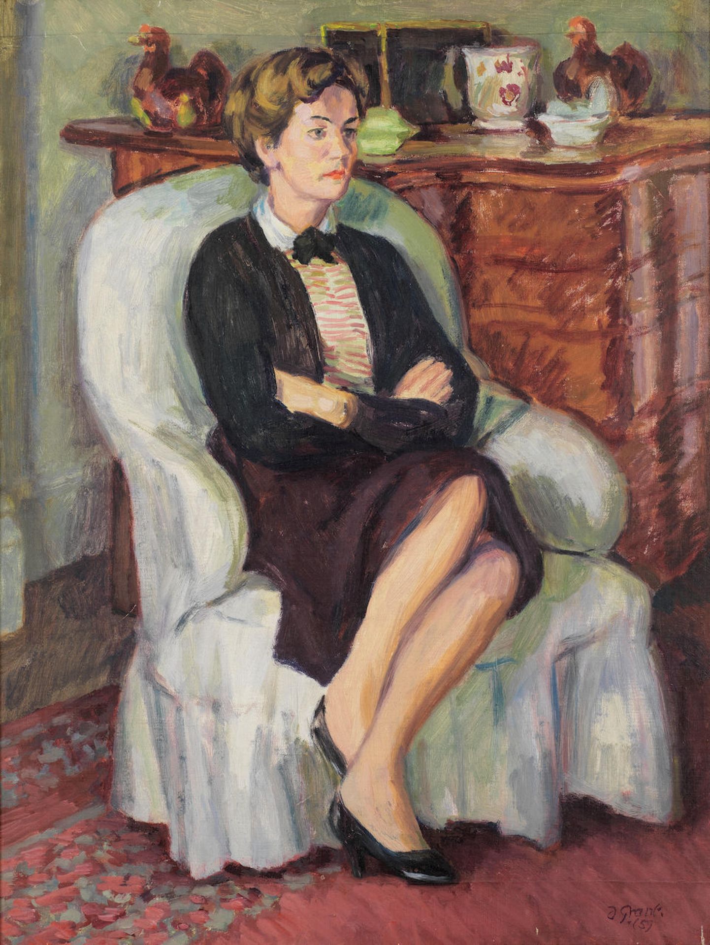 Duncan Grant (British, 1885-1978) Portrait of the Duchess of Devonshire, Seated in an Interior 6...