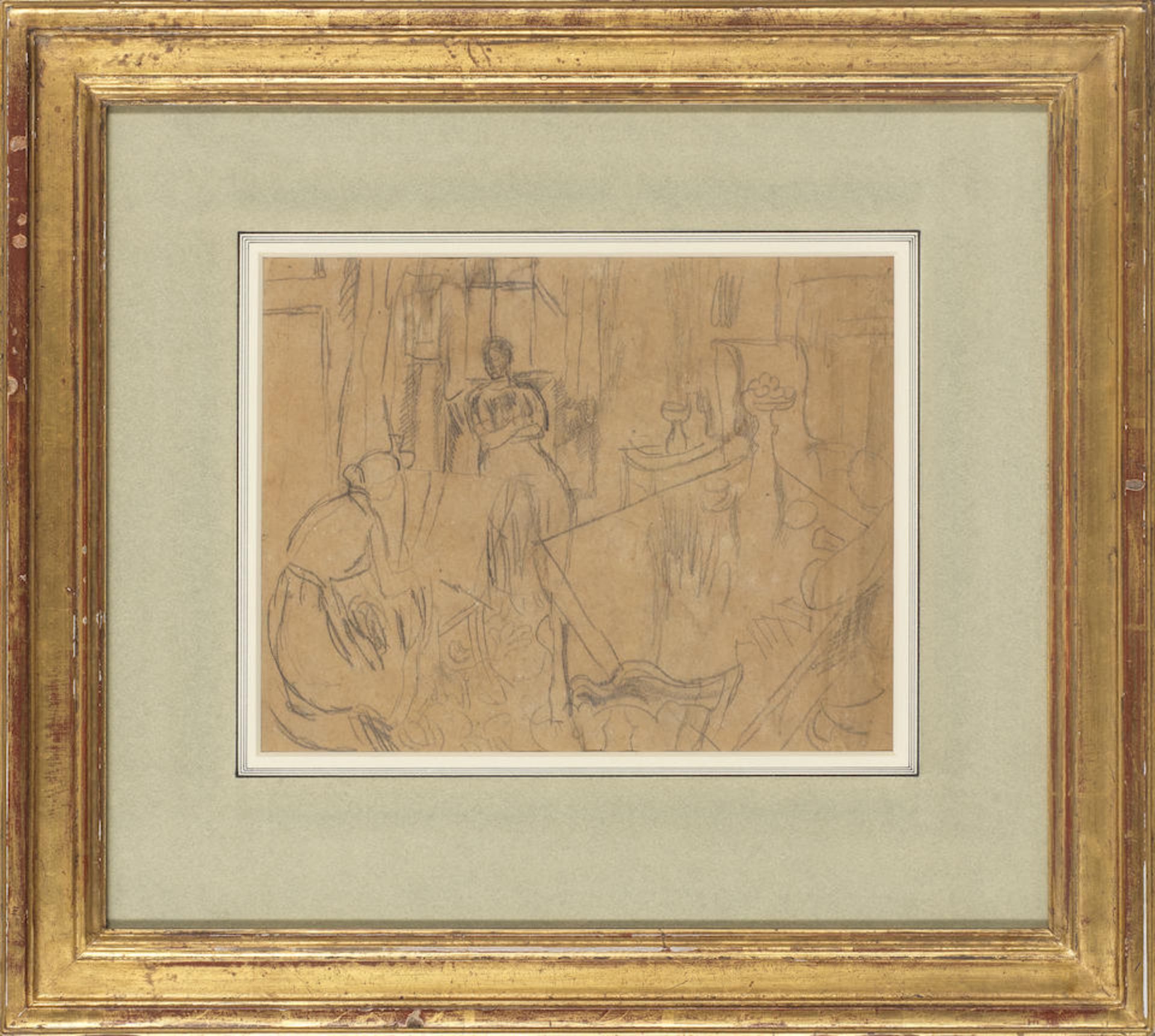 Duncan Grant (British, 1885-1978) Vanessa Bell Painting at Charleston 18.3 x 23.2 cm. (7 1/4 x 9... - Bild 2 aus 3