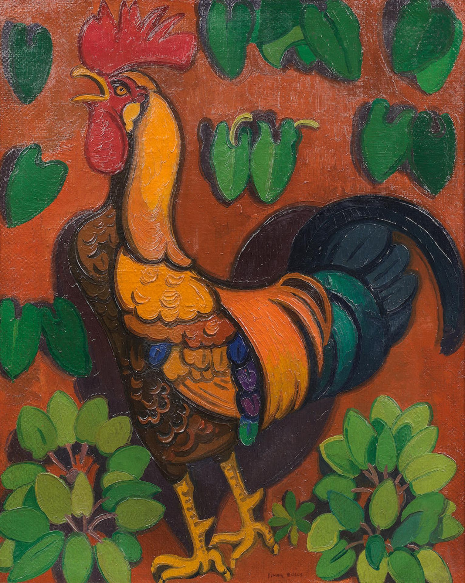 Simon Albert Bussy (British, 1870-1954) Rooster 81.4 x 66.1 cm. (32 x 26 in.) (Painted circa 192...