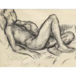 Duncan Grant (British, 1885-1978) Reclining Male Nude (Paul Roche) 39.5 x 51 cm. (15 1/2 x 20 in...