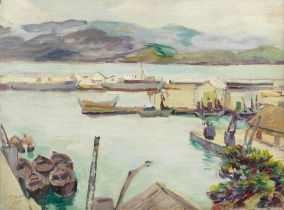 Duncan Grant (British, 1885-1978) The Harbour, Tangiers, Morocco 40.6 x 55.9 cm. (16 x 22 in.)