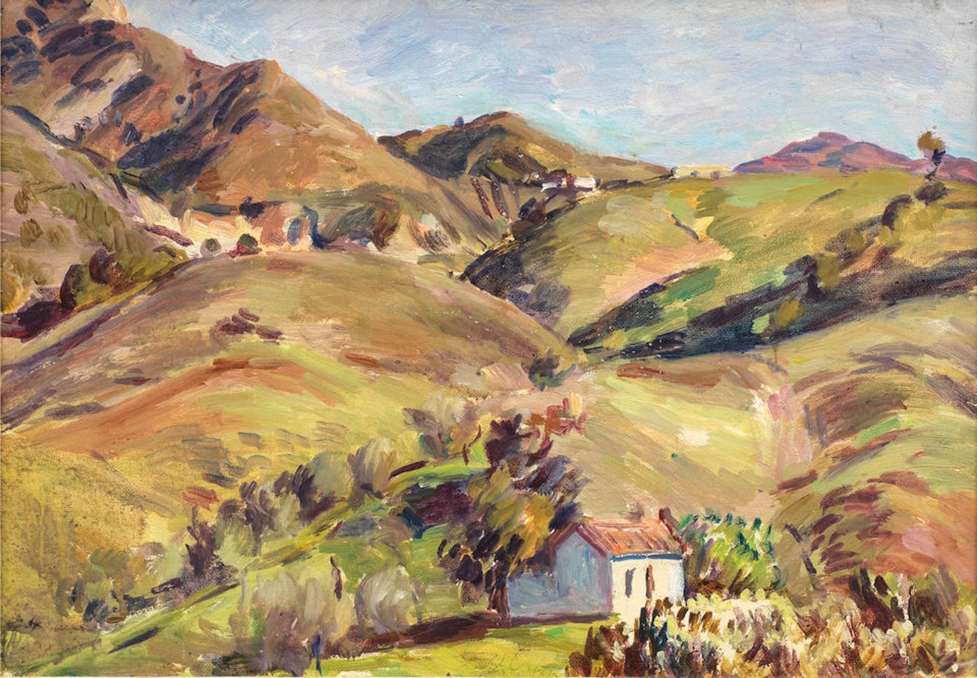 Duncan Grant (British, 1885-1978) Hills behind Marbella 25.4 x 35.6 cm. (10 x 14 in.)
