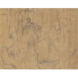 Duncan Grant (British, 1885-1978) Vanessa Bell Painting at Charleston 18.3 x 23.2 cm. (7 1/4 x 9...