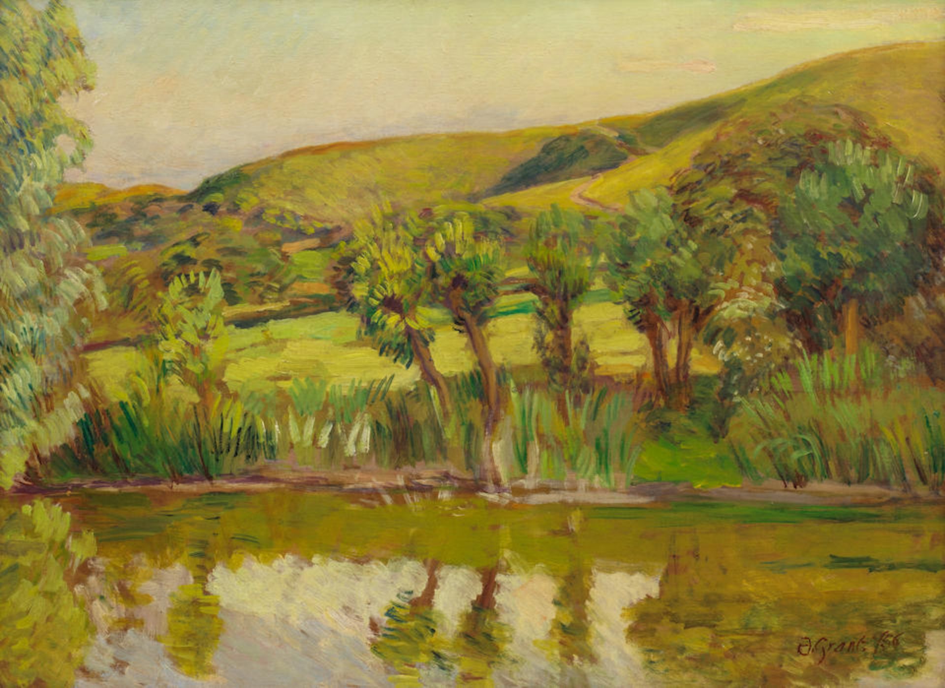 Duncan Grant (British, 1885-1978) The Pond at Charleston 55.7 x 76.2 cm. (22 x 30 in.)