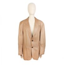 Giorgio Armani: a Men's Taupe Leather Jacket