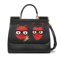 Dolce and Gabbana: a Black Small Sicily Bag (includes mirror, booklets and dust bag)