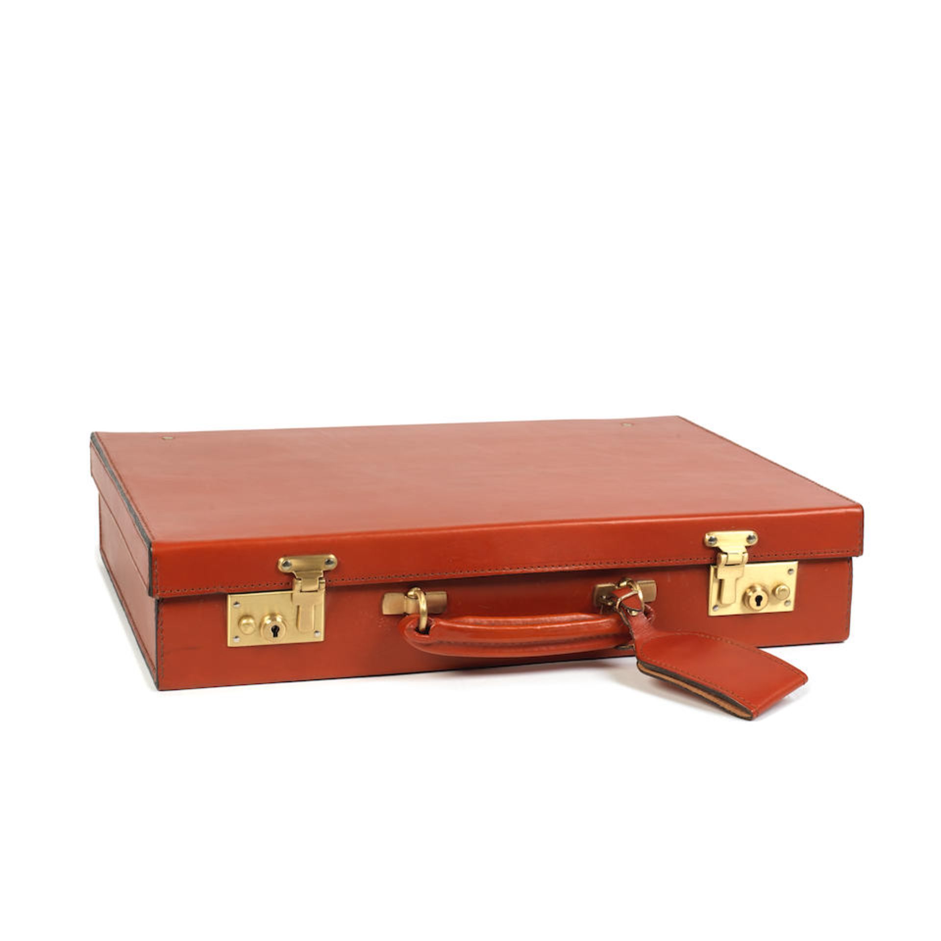 Swaine: a Brick Red Bridle Leather Churchill Attaché Briefcase (includes keys, cloche and l...