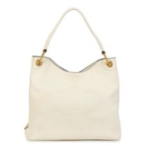 Prada: a White Vitello Daino Leather Embossed Shoulder Bag (includes authenticity card and dust ...