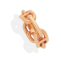 Hermès: a Rose Gold Regate Scarf Ring (includes dust bags and box)
