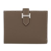 Hermès: an Etoupe Epsom Leather Bearn Compact Wallet 2023 (includes felt protector and box)