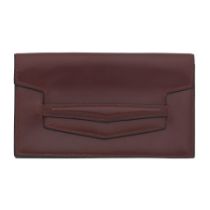 Hermès: a Burgundy Box Leather Faco Playing Card Case 1960/70s