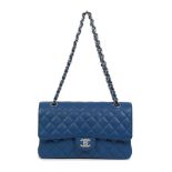 Karl Lagerfeld for Chanel: a Blue Caviar Leather Medium Classic Double Flap Bag 2017-18 (include...