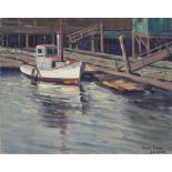 Darwin Duncan (1905-2002) San Pedro Harbor Scene 16 x 20 in. unframed