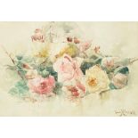 Franz Arthur Bischoff (1864-1929) Still Life with Roses sight 14 x 20 1/2 in. framed 23 x 29 1/...