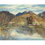 Alfred R. Mitchell (1888-1972) Lakeside 13 x 16 in. unframed