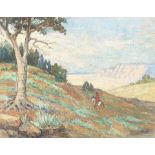 Carl (Karl) Everton Moon (1879-1948) Indians in the Mountains 6 x 8 in. framed 9 1/4 x 11 in.