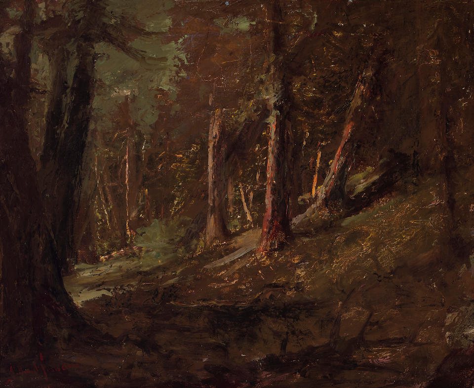 John Bond Francisco (1863-1931) Dark Forest 17 x 21 in. framed 24 x 28 1/4 in. (Painted circa 1...