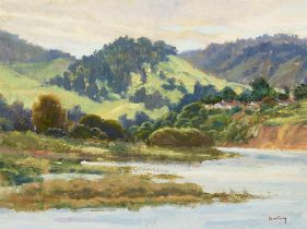 John Budicin (born 1944) Carmel River 12 x 16 in. framed 19 1/2 x 23 3/4 in.