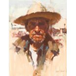 Harley Brown (born 1939) Oaxacan Rancher 14 1/2 x 11 in. framed 26 x 22 in.