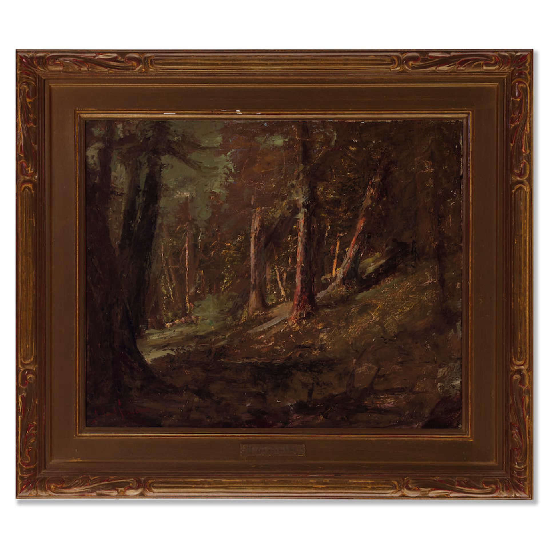 John Bond Francisco (1863-1931) Dark Forest 17 x 21 in. framed 24 x 28 1/4 in. (Painted circa 1... - Bild 3 aus 3