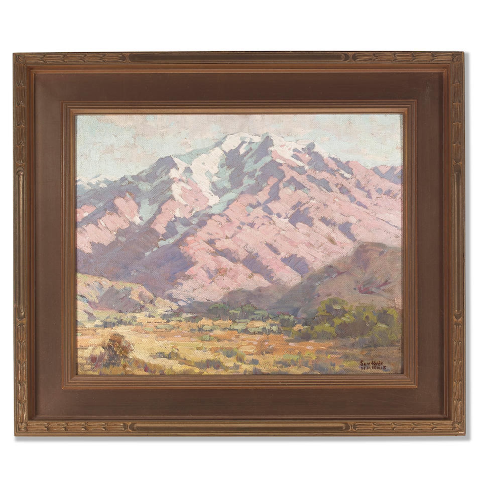 Sam Hyde Harris (1889-1977) Mt. San Antonio 16 x 20 in. framed 22 3/4 x 26 3/4 in. - Image 4 of 5