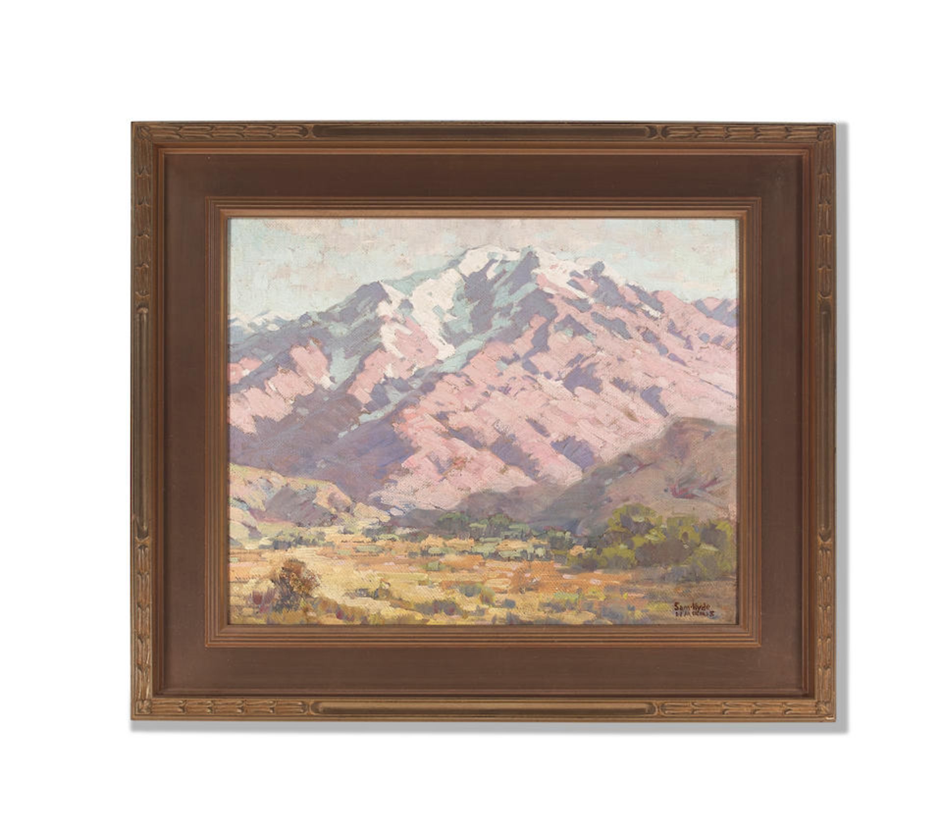 Sam Hyde Harris (1889-1977) Mt. San Antonio 16 x 20 in. framed 22 3/4 x 26 3/4 in. - Image 5 of 5