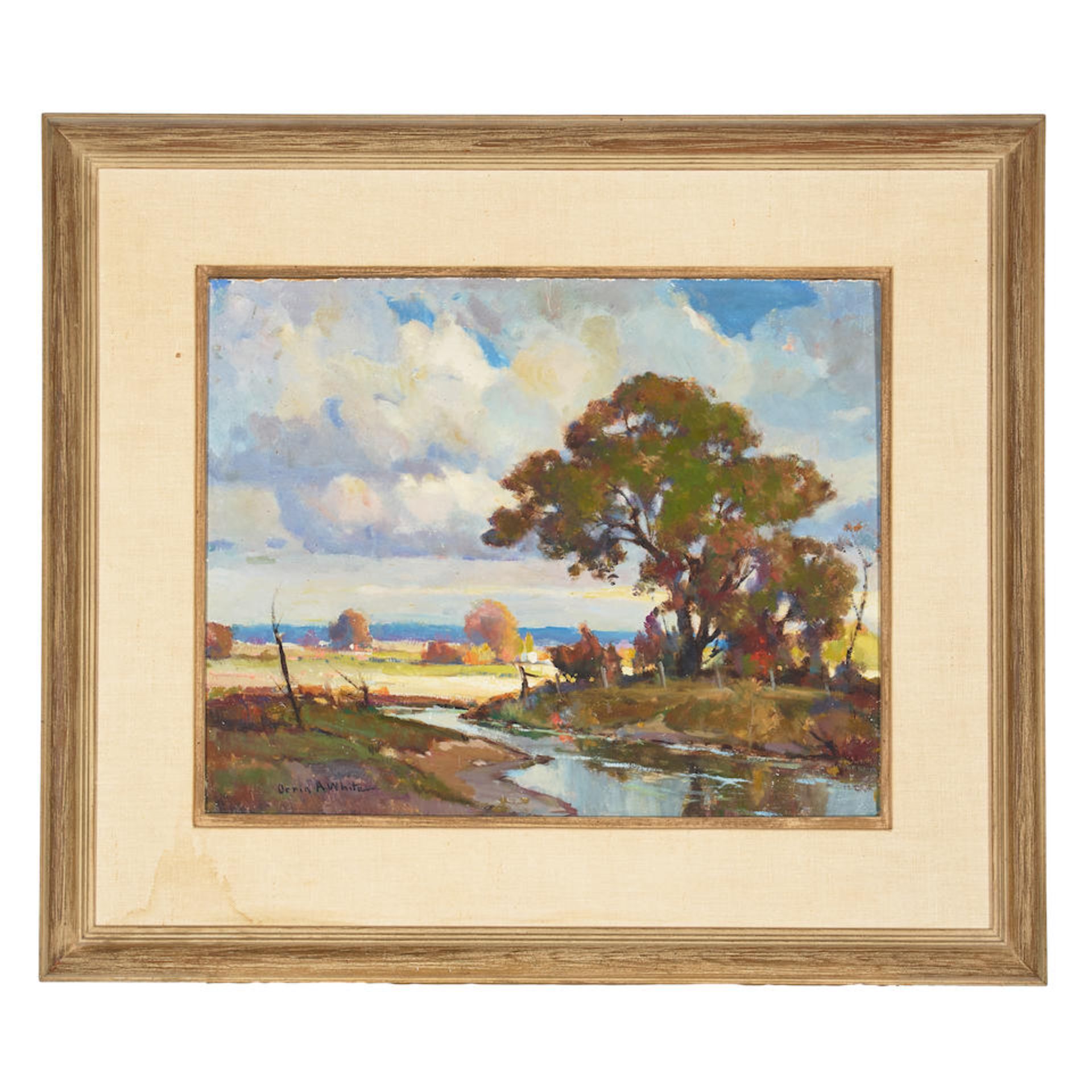 Orrin A. White (1883-1969) Along a River 15 3/4 x 20 in. framed 25 x 29 in. - Image 2 of 2