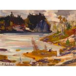 René Jean Richard (Canadian, 1895-1982) Lac Pres de la Riviere Manicouagan 12 x 16 in. fra...