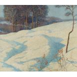 Harry Anthony DeYoung (1893-1956) Snow Scene 40 x 46 in. framed 46 x 52 in.