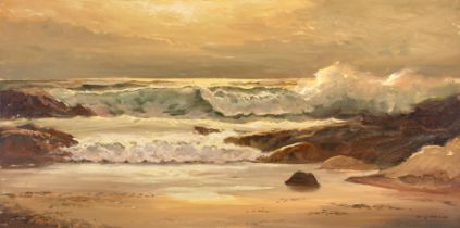 Robert William Wood (1889-1979) Laguna Surf 24 x 48 in. unframed