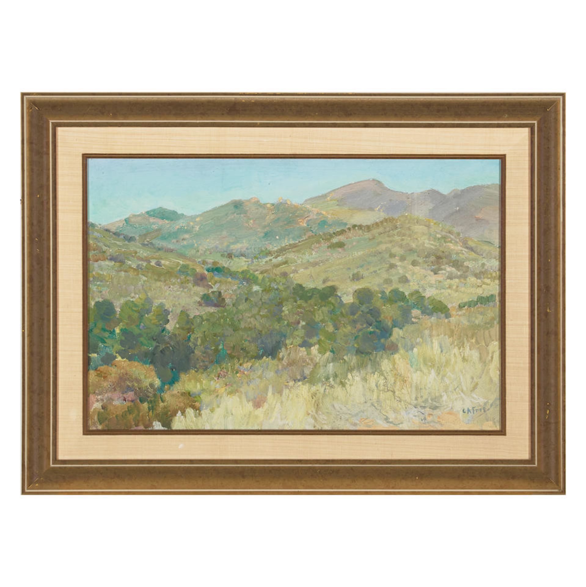 Charles A. Fries (1854-1940) Hills of Jamacha, McGinty Mountain 12 x 18 in. framed 17 x 23 in. - Bild 2 aus 2