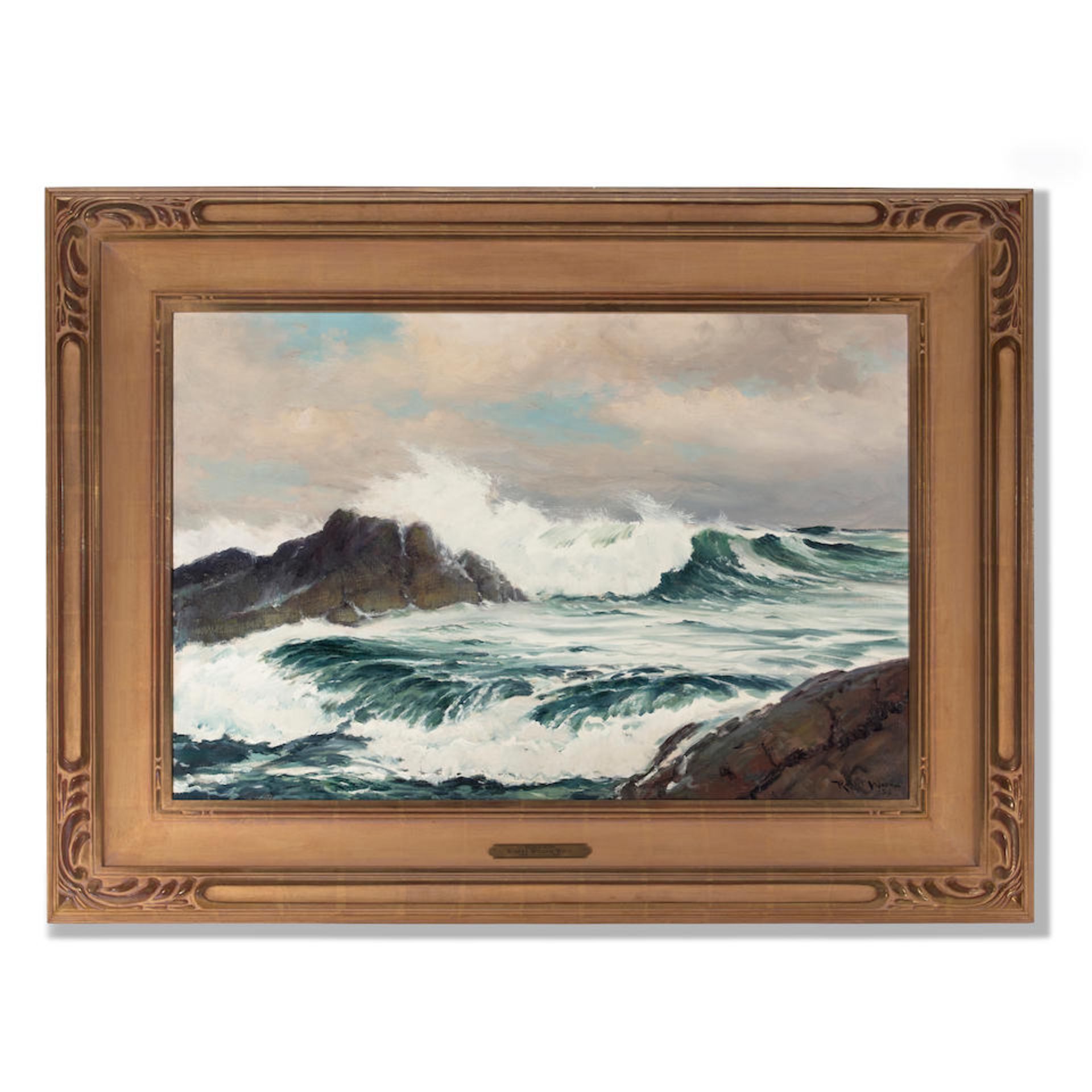 Robert William Wood (1889-1979) March Wind 24 x 36 in. framed 36 x 47 1/2 in. - Bild 3 aus 3