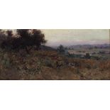 Elmer Wachtel (1864-1929) Dusk 7 x 14 in. framed 12 3/4 x 19 3/4 in. (Painted circa 1906.)