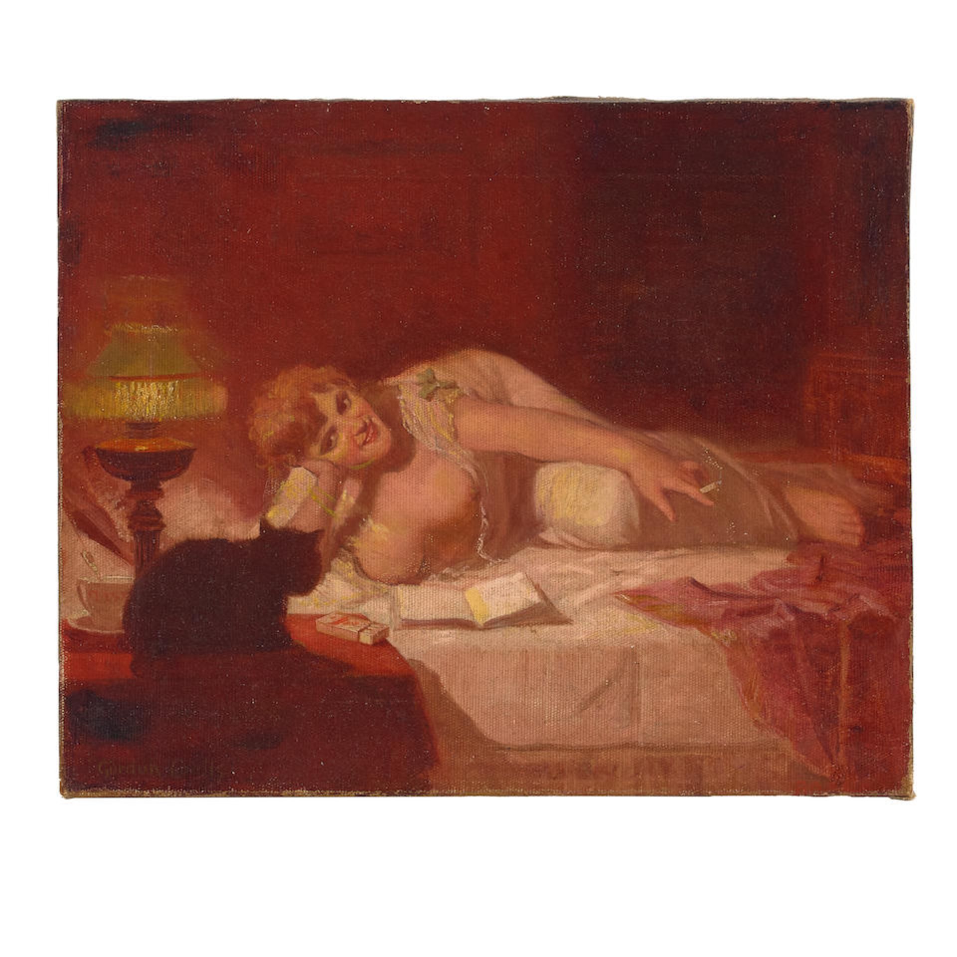 Gordon Coutts (1868-1937) Odalisque 13 x 16 in. unframed - Image 2 of 2
