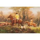 Howard Rogers (born 1932) Autumn Gathering 20 x 30 in. framed 29 x 39 in.