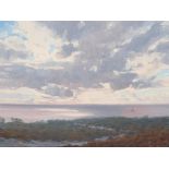 Saim Caglayan (20th Century) Crystal Cove Storm 12 x 16 in. framed 17 1/4 x 21 1/2 in.