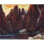 Alfred R. Mitchell (1888-1972) Evening - High Sierra 8 x 10 in. unframed